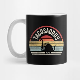 Retro Vintage Tacosaurus Funny Dinosaur Taco Lover Mexican Foodie Gift Mug